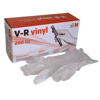 Rukavice vinylové V-R bezpudrové 200 ks