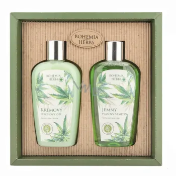 BOHEMIA Kosmetická sada - gel 250 ml a šampon 250 ml - konopí BOHEMIA Kosmetická sada - gel 250 ml a šampon 250 ml - konopí