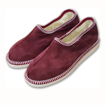 Closed Wool Slippers bordo