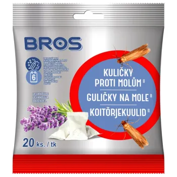 BROS Kuličky proti šatním molům levandulové 20 ks
