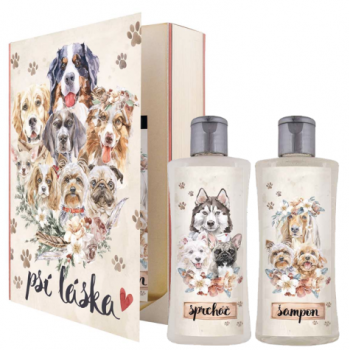 Cosmetic set Bohemia - gel 250 ml and shampoo 250 ml - book Dog love 