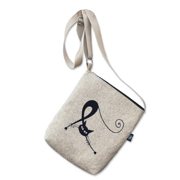 Felt handbag - French cat