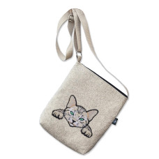 Felt handbag - Cat - 08