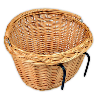 Wicker bicycle basket for pets