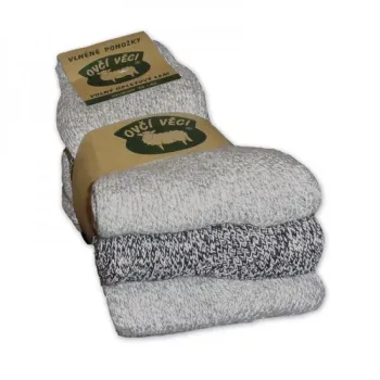 Ponožky z ovčí vlny  -  sada 3 páry