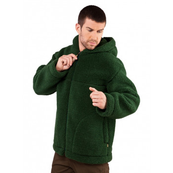 Vlněná bunda z ovčí vlny s kapucí 