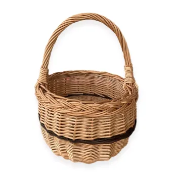 Proutěný košík přírodní - malý kulatý Ø 23 cm