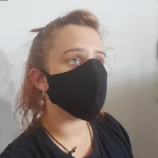 Bavlněná ochranná rouška dvouvrstvá ČERNÁ
