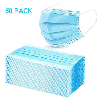 50 Pcs Disposable Medical Mouth Face Masks 3-layer