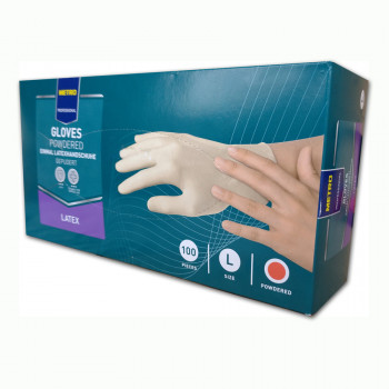 Disposable latex gloves hand powdered, white 100 pcs