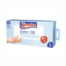 Spontex EXTRA pracovní rukavice vinylové bílé, 100 ks