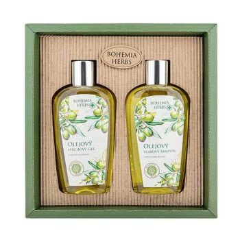 Cosmetic set - gel 250 ml and shampoo 250 ml - Olive