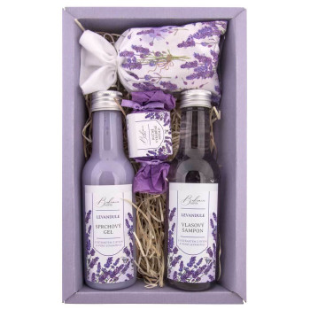 BOHEMIA Set of lavender premium - gel 200 ml, shampoo 200 ml, soap 30 g and salt 150 g