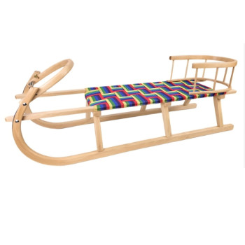 Dětské dřevěné bukové sáňky s opěrkou Dětské dřevěné bukové sáňky s opěrkou