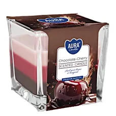 Tříbarevná vonná svíčka ve skle - Chocolate Cherry 170 g Tříbarevná vonná svíčka ve skle - Chocolate Cherry 170 g
