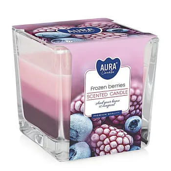 Tříbarevná vonná svíčka ve skle - Frozen Berries 170 g