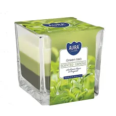 Tříbarevná vonná svíčka ve skle - Green Tea 170 g Tříbarevná vonná svíčka ve skle - Green Tea 170 g