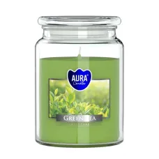 Vonná svíčka ve skle s víkem GREEN TEA 500 g 