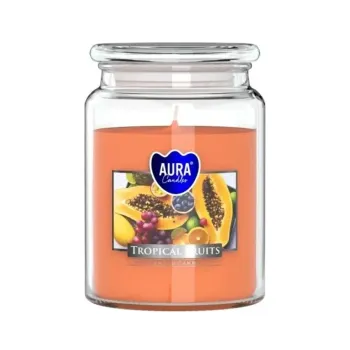 Vonná svíčka ve skle s víkem TROPICAL FRUITS 500 g