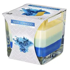Tříbarevná vonná svíčka ve skle - Anti Tobacco 170 g Tříbarevná vonná svíčka ve skle - Anti Tobacco 170 g