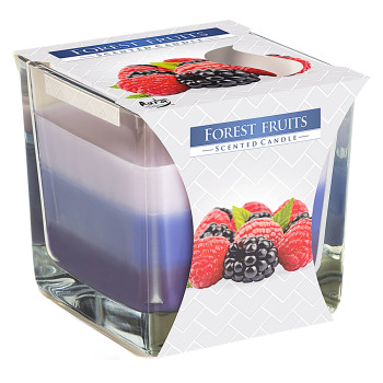 Tricolor scented candle in glass - Forest Fruits