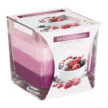 Tricolor scented candle in glass - Frozen Berries