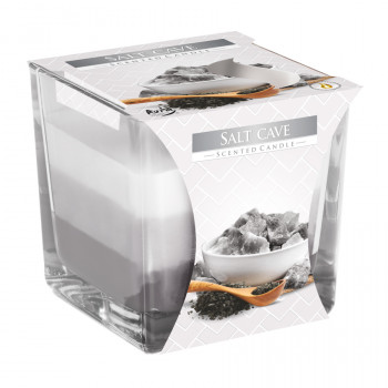 Tricolor scented candle in glass - Salt Cave