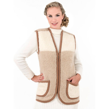 Wool vest ALPEN bicolour - zip